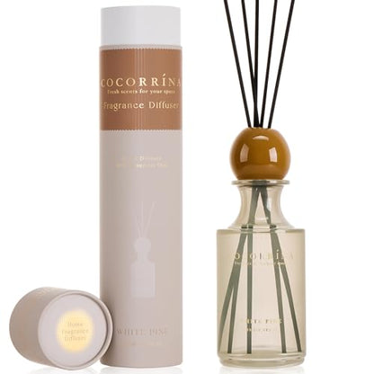 Reed Diffuser 8.5 oz Large Capacity White Pine Scent | 6 Reed Sticks, Long-Lasting, Home Fragrance Oil Diffuser for Bathroom, Bedroom & Home Décor