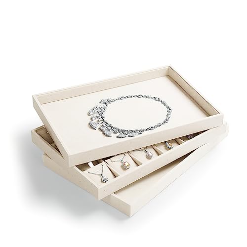 Oirlv Stockable 24 Grids Insert Jewelry Tray Pendant Earrings Storage Trays Showcase Display Organizer - size: 24 Insert Liner