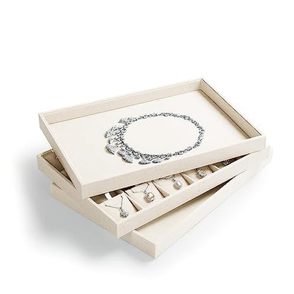 Oirlv Stockable 24 Grids Insert Jewelry Tray Pendant Earrings Storage Trays Showcase Display Organizer - size: 24 Insert Liner
