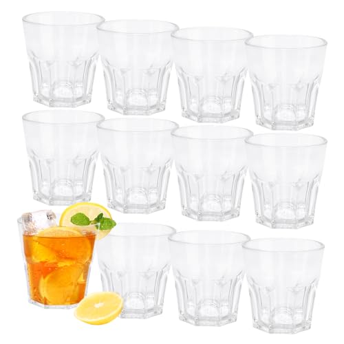 Plastic Drinking Glasses Set of 12, Unbreakable Water Tumbler, Acrylic Plastic Cups, Reusable Kids Drinking Cups for Children Kitchen Cocktail Picnic Party Juice Whiskey Wine (12pc-clear-160ml/5.4oz) - color: 12pc-clear-160ml/5.4oz