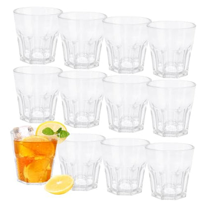 Plastic Drinking Glasses Set of 12, Unbreakable Water Tumbler, Acrylic Plastic Cups, Reusable Kids Drinking Cups for Children Kitchen Cocktail Picnic Party Juice Whiskey Wine (12pc-clear-160ml/5.4oz) - color: 12pc-clear-160ml/5.4oz