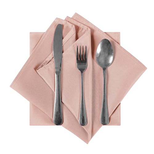 Bailarina Cloth Napkins Set of 80,17x17 inches Dinner Napkins Cloth Washable,Polyester Square Table Cloth Napkin Bulk with Hemmed Edges Ideal for Banquets, Parties and Weddings-Dusty Pink - color: Dusty Pink
