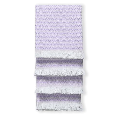 TWINY threads Set of 4 100% Cotton Kitchen Towels, 16"x26", Soft - Lavender | Chevron Weave Dish Cloths & Rags, Absorbent, Quick Drying, Washable, Reusable, Tea Towel for Baking, Cleaning & Drying Use - color: Chevron, Lavender, size: 26" x 16" (Set of 4)