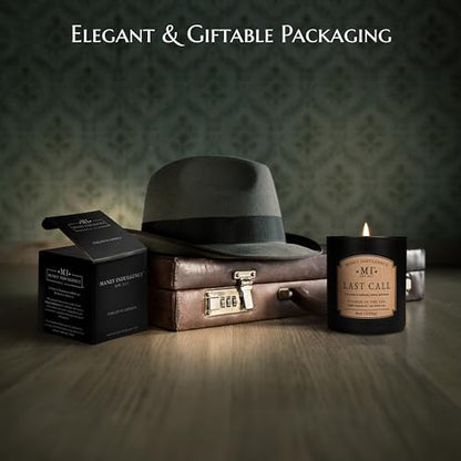 Manly Indulgence Last Call Scented Candles for Men, Premium Soy Blend Wax, 45H Burn, Candles for Home Scented, Gift-Ready Packaging - Made in The USA - size: 8 Oz - Premium Gift Box