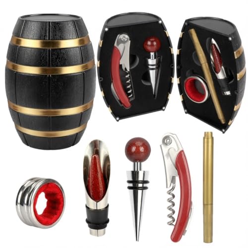 Barrel Shaped Wine Opener Gift Set (Gold) | Unique Wine Opener Gift Set - color: Gold