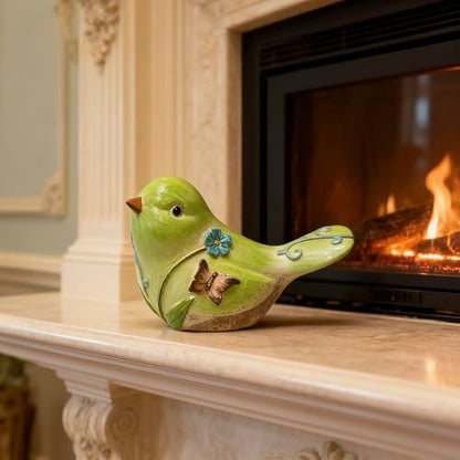 Home Shelf Decor, Green Bird Statue - color: Green