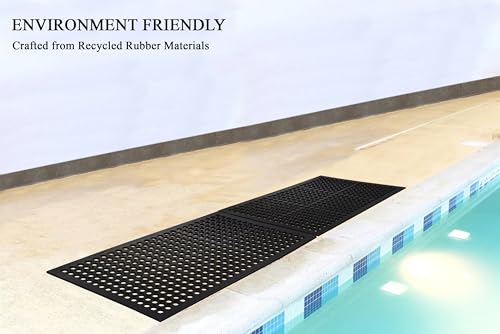 A1 Home Collections Anti Fatigue Mat, 0.6" Thick Heavy Duty Rubber Floor Mat with Drainage Holes - Non-Slip Kitchen, Bar & Restaurant Mat, 24x36 in - size: 36"L x 24"W x 0.6"Th