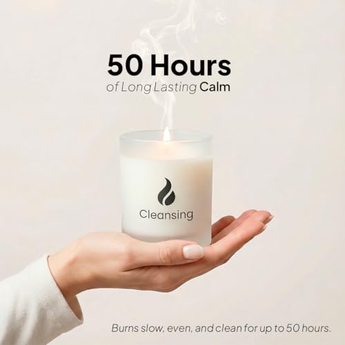 Natur IX Cleansing Scented Candles for Home | Sage & Palo Santo | Natural Non Toxic Soy Candles with Essential Oils | 50 H Long Burning | (Cleansing | Palo Santo & Sage)