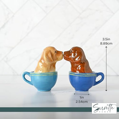 Salt Pepper Shakers Animals (Labrador Puppy in Mug) - color: Labrador Puppy in Mug