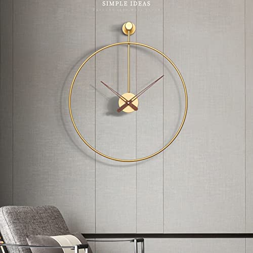 Large Wall Clock Modern Nordic Wall Clock Stylish Simplistic Luxury Metal Design Silent Quartz Mechanism for Home Dining Room School Office Hotels Living Room Bedroom,Gold