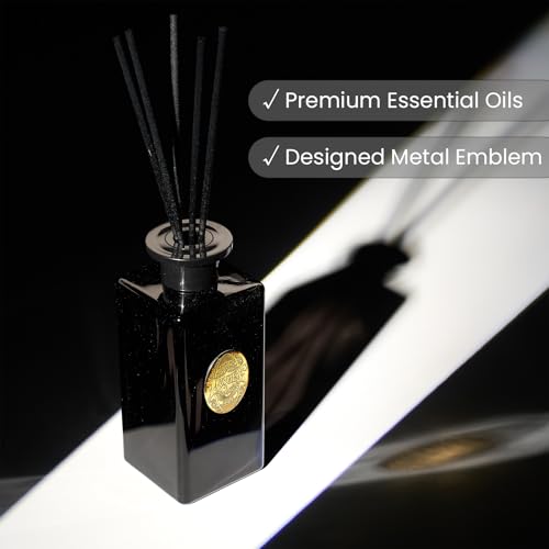 M&SENSE 10.14 oz Large Reed Diffuser Set | Sandalwood Vanilla Scent Oil Diffuser with Sticks | Hotel Collection Non-Toxic Essential Oil |for Bedroom Bathroom Living Room - color: Sandalwood Vanilla, size: 300ml