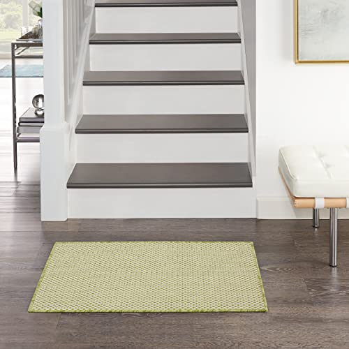 Nourison Home Courtyard Ivory Green 2' x 3' Area Rug - Easy Clean, Non Shedding, Bed Room, Living Room, Dining Room, Kitchen (2' x 3') - color: Ivory Green, size: 2' x 3' (Rectangular)