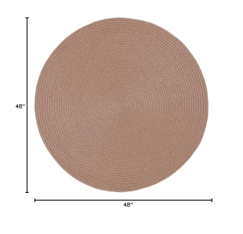 SAFAVIEH Braided Collection Area Rug - 4' Round, Brown, Handmade Country Farmhouse, Ideal for High Traffic Areas in Living Room, Bedroom (BRD402T) - color: Brown, size: 4' (Round)