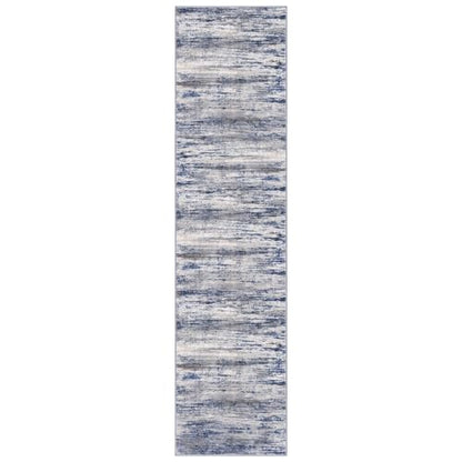 KOZYFLY Modern Abstract Washable Rug Runner 2.6x10 Hallway Rug Runner Non-Slip Soft Kitchen Runner Rugs, Grey-Blue Striped Carpet for Entryway Bathroom Laundry Room Foyer - color: Blue-grey, size: 2'8" x 10' (Runner)