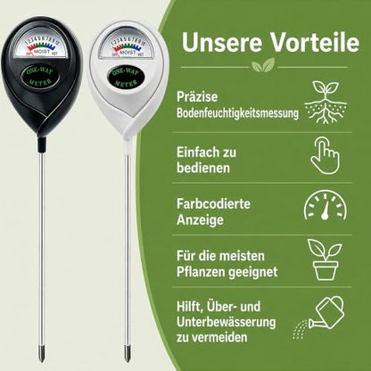 Pack of 2 Soil Moisture Sensor, Soil Moisture Meter for Plants [Black/White] Without Batteries, Plant Moisture Monitor, Soil Tester, Hygrometer for Garden and Outdoor Plants