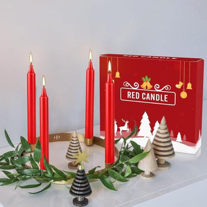 Red Taper Candles, Unscented Spell & Chime Candles, 4 Inch, 100% Cotton Wick, 2-Hour Burn Time, 40 Pack - color: 40 Red