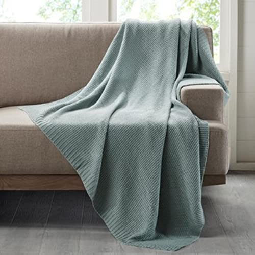 INK+IVY Bree Knit Throw Blanket for Bed, Sofa, and Couch, Lightweight, Breathable, Soft & Cozy Summer Blanket, Throw (50 in x 60 in), Aqua - color: Aqua, size: Throw (50 in x 60 in)