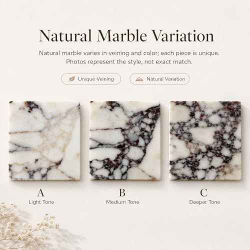 Calacatta Viola Marble Trinket Tray, 4-Inch Square Stone Coaster | Natural marble for rings, earrings, keys, candles and perfume; compact 4-inch square, flat rimless tray, one piece included. - color: Slap 10x10cm