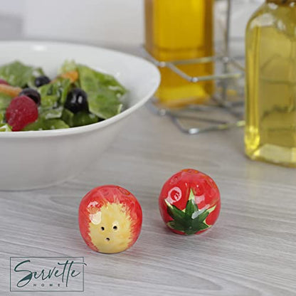 Novelty Ceramic Fruit Salt and Pepper Shakers Set - Mini Strawberry - color: Mini Strawberry