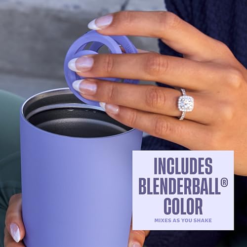 BlenderBottle Tumbler 2-in-1 Stainless Steel Shaker Bottle 24 oz, Moon Mist | Leak-Proof with Straw Removed | Blenderball Whisk Technology | Sip or Chug Spout | Protein | Greens | Hydration - color: Moon Mist, size: 24 Ounces