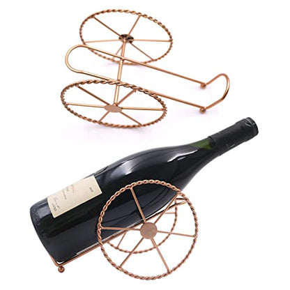 2-Piece Countertop Wine Holder - Tabletop Wine Rack (Rose Gold) - color: Rose Gold, size: 2PC