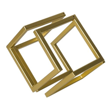 DreamsEden Geometric Cube Sculpture Gold Block Modern Statues Metal Art Decorative Desktop Ornaments
