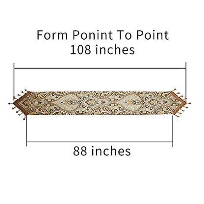 Luxury Vintage Table Runners 108 inches Long 1pc and Same Pattern placemats Set of 6pc