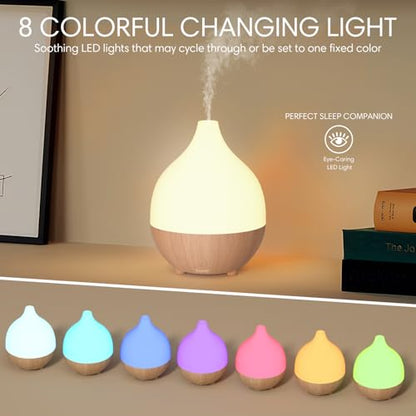 SALKING Essential Oil Diffuser 2 Pack, 100ml Aromatherapy Diffuser for Home | Cool Mist Humidifier with Auto Shut-Off, Ultrasonic Diffusers for Essential Oils, Warm White Lights, Quiet, Bedroom, Office - color: Set of 2