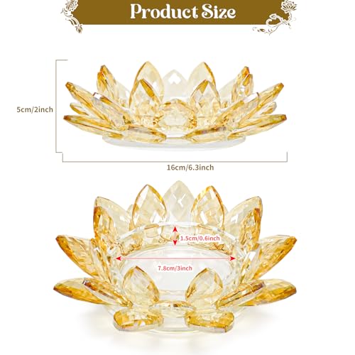 Crystal Flower Jewelry Tray, Luxury Transparent Decorative Trinket Dish for Rings, Earrings, Necklaces, Keys for Vanity Dresser Nightstand, Elegant Gift for Women Mother's Day (1, 6.3"(W)- Gold) - size: 6.3"(W)- Gold
