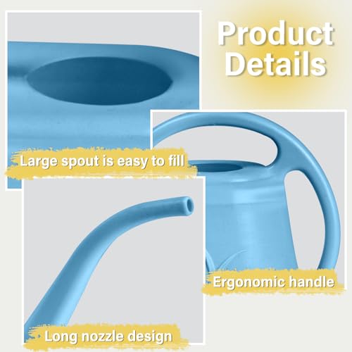 ZXJ Plant Watering Can - for Indoor and Outdoor Home Garden Plants - with Long Spout - Skye Blue - 1/2 Gallon - color: Skyblue