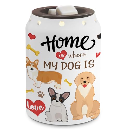 Dog Wax Melt Warmer, Cute Dog Mom Gifts | Funny, Electric, Ceramic, Housewarming Gifts, Bathroom Kitchen Decor - color: Dog