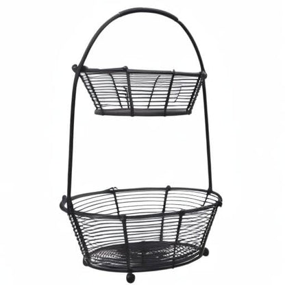 Gourmet Basics by Mikasa Tulsa Fruit Metal Storage Basket, 2-Tier - style: Tulsa
