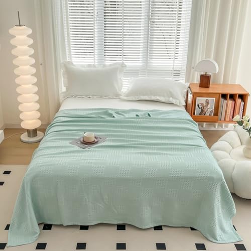 100% Cotton Waffle Knit Blanket,Lightweight,Breathable and Soft, Waffle Weave Blanket for Summer Spring,Light Blue,100 x 150 cm / 39 x 59 inch - color: Light Blue, size: Throw 39x59 inch