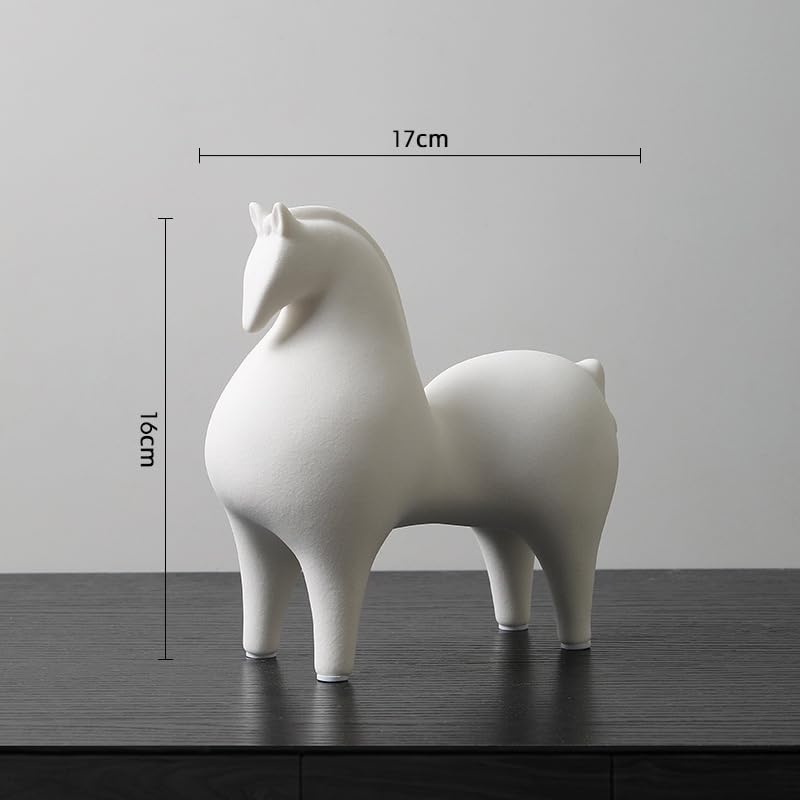 Modern Simple Ceramic White Horse Living Room Home Office Decoration (Small White Horse) - size: samll