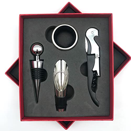 Yctze Wine Opener Set, Stainless Steel Rustproof Corkscrew Kit, Packaging Kit, Ideal for Home, Bar, Restaurant, Gifts (Red) - size: Red