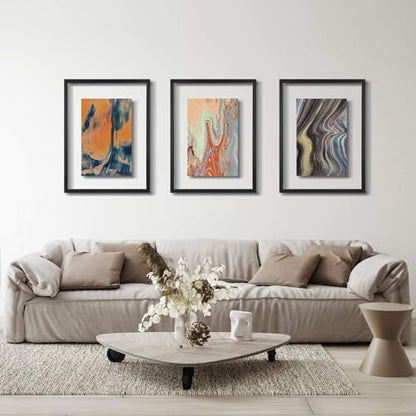 ONE WALL 18x24 Floating Frame, Black Wood Double Glass Float Picture Frame | Display 11x14/11x17/12x18/13x19/16x20 Photos or Plant or Petal Specimens for Wall Hanging, Mounting Kit Included - size: 18X24