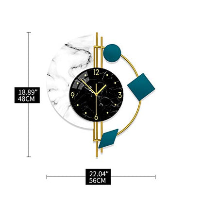 Large Wall Clocks Battery Operated Modern Clock for Living Room | Analog Silent Non-Ticking Bedroom Office Kitchen Home Decor Metal Glass Wall Decoration for Indoor House Gold 19*22 inch - style: Contemporary