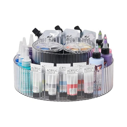Plastic Lazy Susan Organizer,2 Tier Rotating Storage Turntable for Cabinet Clear Spice Rack,Makeup Spinning Organizer,Countertop Organizer for Kitchen,Pantry,Bathroom,Office - size: 11 Inch | 2 Tier
