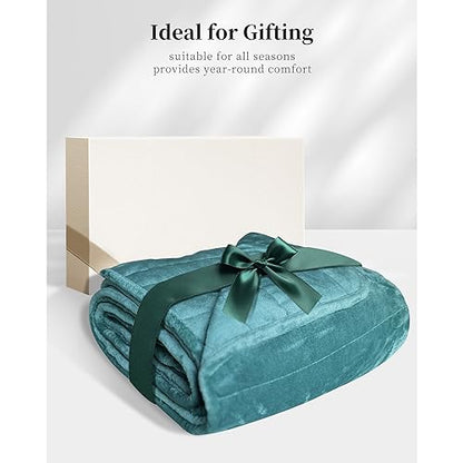 LaSyL Flannel Fleece Blankets Twin XL Size Green - 3 Layers 450GSM Plush Fuzzy Cozy Soft Throw Blanket for Bed, Sofa, Couch, Travel, Camping, 72x90 inches - color: Green, size: 73"x90"
