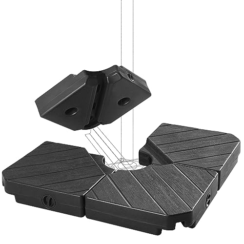 FRUITEAM Patio Offset Umbrella Base Stand, 180 LBS Sand Filled Outdoor Base Heavy-Duty for Cantilever Umbrellas, Large Easy-Fill Spouts for Water & Sand Filling - color: Black