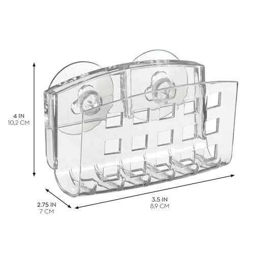 iDesign Kitchen Sink Suction Holder, Clear, Large | For Sponges, For Scrubbers, For Soap - size: Large