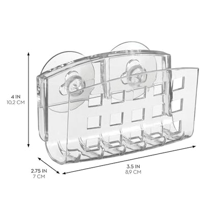 iDesign Kitchen Sink Suction Holder, Clear, Large | For Sponges, For Scrubbers, For Soap - size: Large