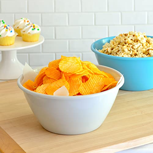 Youngever 11 inch 120 Ounce Plastic Mixing and Serving Bowls, Large Popcorn Bowls, Salad Bowls, Chip and Dip Serving Bowls, Set of 9 (Coastal) - color: Coastal