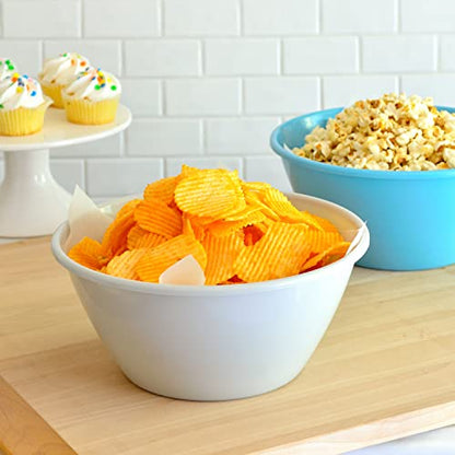 Youngever 11 inch 120 Ounce Plastic Mixing and Serving Bowls, Large Popcorn Bowls, Salad Bowls, Chip and Dip Serving Bowls, Set of 9 (Coastal) - color: Coastal