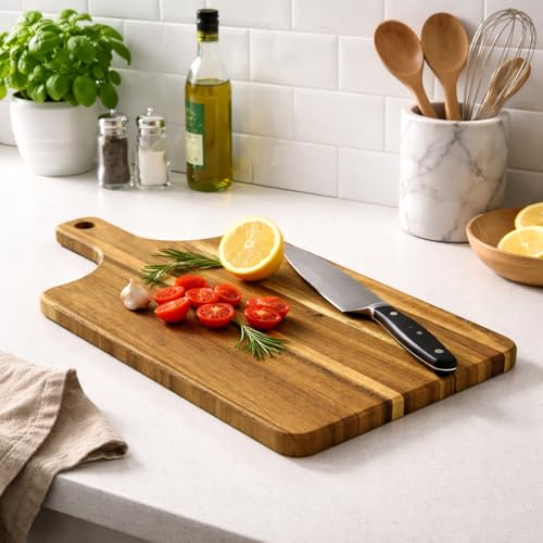 5 Pack Bulk Acacia Wood Charcuterie Boards with Handle for Catering & Events - size: 5Pcs