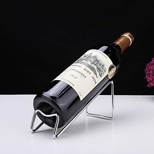 SuproBarware Stainless Steel Wine Rack - Single Bottle Holder Set of 12, Stylish Wine Organizer for Countertop or Dining Table - color: Silver 12