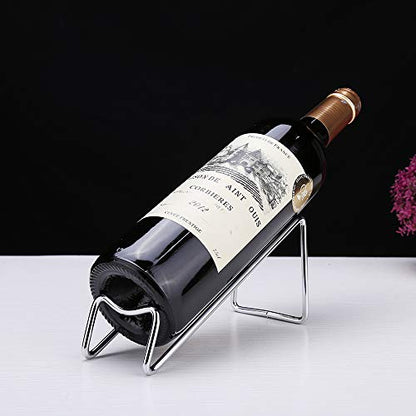 SuproBarware Stainless Steel Wine Rack - Single Bottle Holder Set of 12, Stylish Wine Organizer for Countertop or Dining Table - color: Silver 12