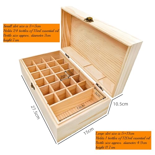 Anktily Unfinished Wooden Storage Organizer Box with Lid, Unpainted Wood Case Box for Small Keepsakes, Jewellery, Tea Bag Holder Case (25 Grids C) - style: 25 Grids C