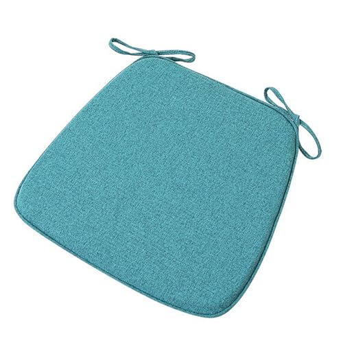 Chair Pads with Ties 18x17, Memory Foam Kitchen Chair Cushions with Ties 18 Inch, Non Slip Chair Pads for Dining Chairs Set of 2 4 6, Seat Cushions Covers Washable and Removable with Zipper - color: Cyan Blue, size: 1pcs