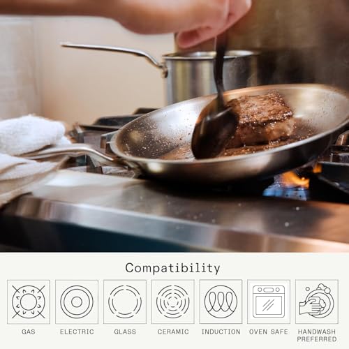 Made In Cookware - 10-Inch Stainless Steel Frying Pan - 5 Ply Stainless Clad - Professional Cookware - Crafted in USA - Induction Compatible - size: 10"